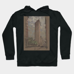 City painting of New York with a view to the Flatiron Building Hoodie